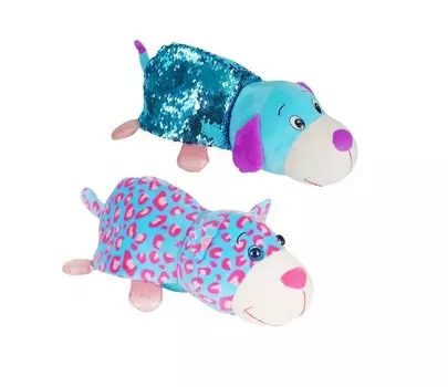 Плюшевая игрушка из серии Вывернушка Блеск с пайетками 2в1 Котик-Щенок, 30 см.