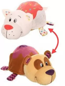 Плюшевая игрушка из серии Вывернушка Ням-Ням 2-в-1 Панда с ароматом черничных оладьев-Кошечка с ароматом ванильного пирожного, 12 см.