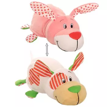 Плюшевая игрушка Вывернушка Ням-Ням 2 в 1 – Щеночек с ароматом мятной жвачки-Зайчонок с ароматом фруктовой жвачки, 40 см