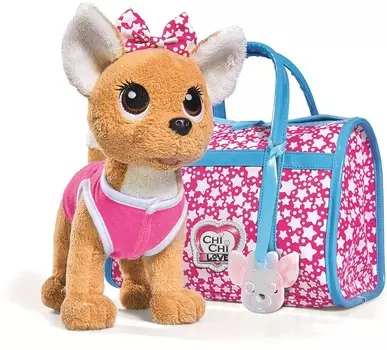 Плюшевая собачка Chi-Chi love - Звездный стиль, с сумочкой, 20 см