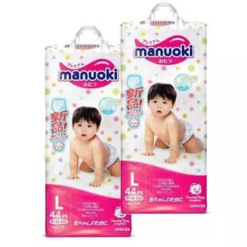 Подгузники-трусики размер L, 9-14 кг, 2 пачки по 44 шт