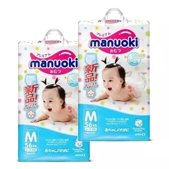 Подгузники-трусики размер М, 6-11 кг, 2 пачки по 56 шт