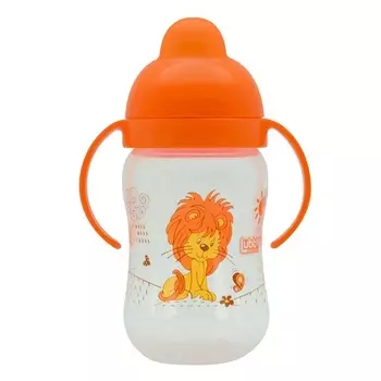 Поильник-непроливайка с твердым носиком – Веселые животные, 250 мл, оранжевый