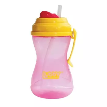 Поильник-непроливайка - Twist с трубочкой, 320 мл полипропилен, цвет розовый
