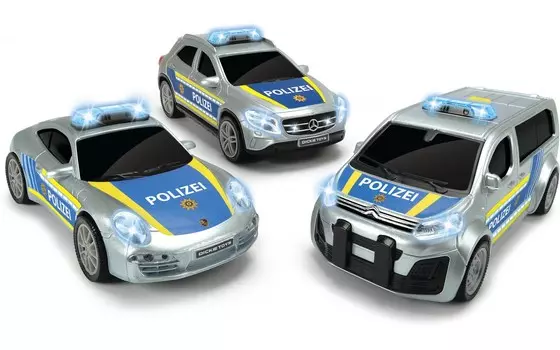 Полицейская машинка фрикционная, 3 вида 15 см, свет, звук