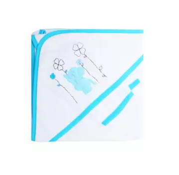 Полотенце-уголок и варежка Elephants из 100% хлопка