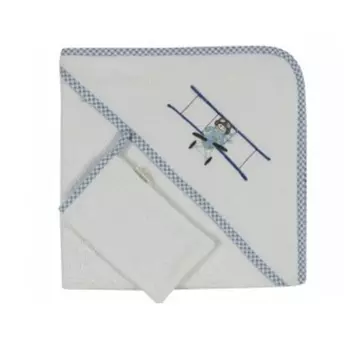 Полотенце-уголок и варежка Little Pilot из 100% хлопка