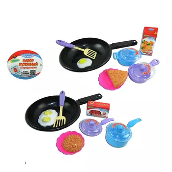 Помогаю Маме. Набор посуды для кухни с продуктами, 8 предметов