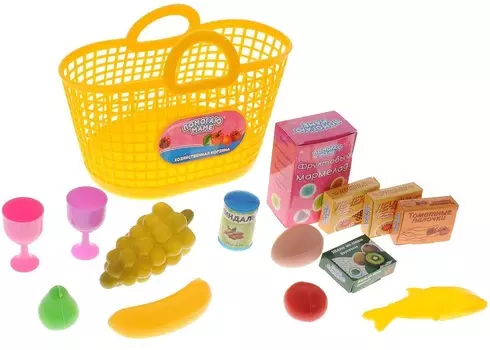 Помогаю Маме. Набор продуктов в корзине, 13 предметов