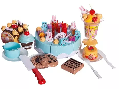 Помогаю Маме. Торт фруктовый – Черничный с аксессуарами, 75 предметов