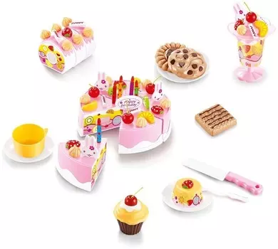 Помогаю Маме. Торт фруктовый – Клубничный с аксессуарами, 75 предметов
