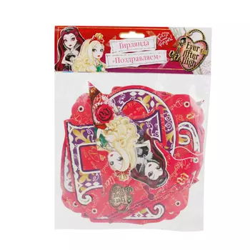 Праздничная гирлянда – Поздравляем, дизайн Ever After High, 1,9 метра