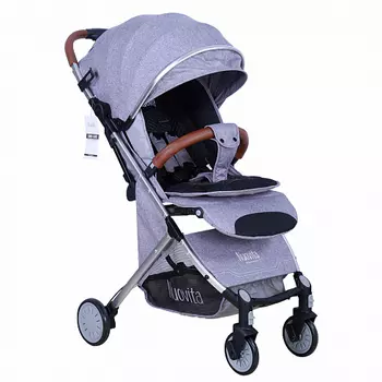 Прогулочная коляска Nuovita Giro Lux, Джинсовый, Серебряный
