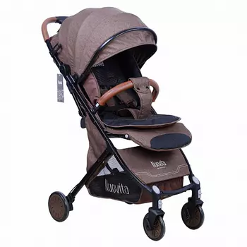 Прогулочная коляска Nuovita Giro Lux, Коричневый, Черный