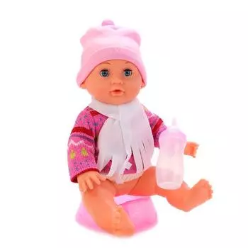 Пупс 3 функции, пьет и писает, с аксессуарами, 35 см.