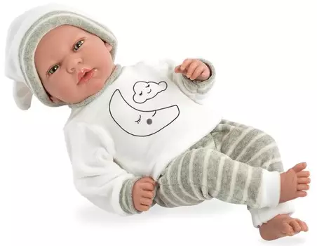 Пупс 40 см. в одежде, мягкое тело, с соской, плачет