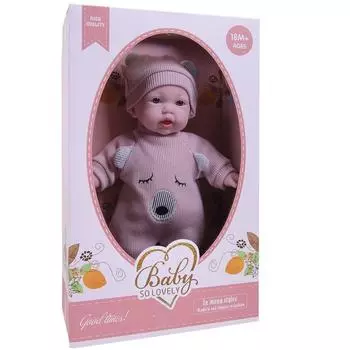 Пупс - Baby So Lovely в розовом комбинезоне и шапочке, 28 см