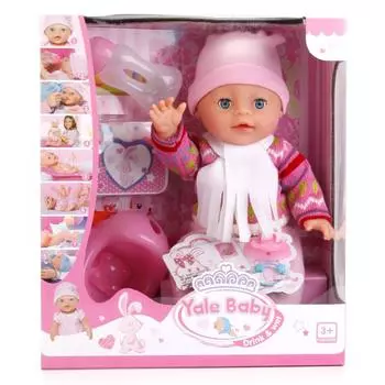 Пупс функциональный, пьет и писает, с аксессуарами, 30 см.