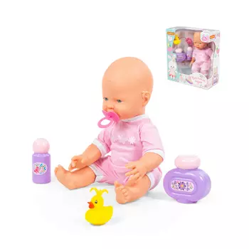 Пупс – Веселый, с соской и набором для купания, 35 см