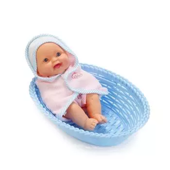 Пупс в корзинке-переноске