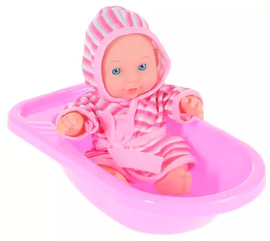 Пупс в ванночке, с аксессуарами, 20 см.