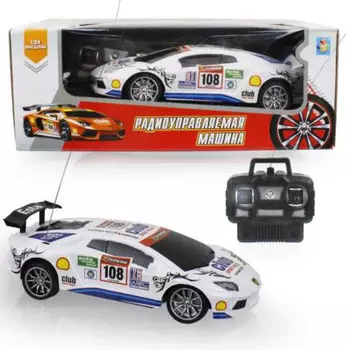 Радиоуправляемая машина из серии Спортавто, масштаб 1:24, 27 МГц, 20 см, 4 канала, на батарейках, свет, белая