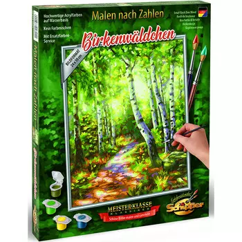 Раскраска по номерам - Березовый лес, 24 х 30 см