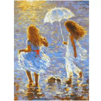 Раскраска по номерам – Прогулка, размер 40 х 30 см.