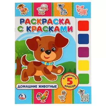 Раскраска с красками - Домашние животные