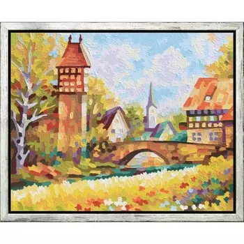 Раскраска Загородная идиллия, красная