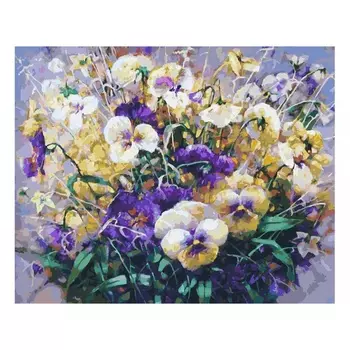 Раскраски по номерам - Картина «Ноктюрн Анютины глазки», 40 х 50 см.