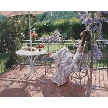 Раскраски по номерам - Картина Утро на террасе, 40 х 50 см