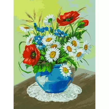 Раскраски по номерам - Полевой букетик, размер 30 х 40 см