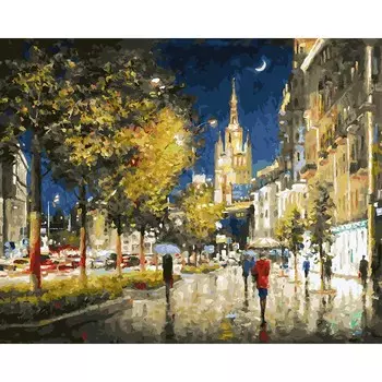 Раскраски по номерам. Вечерний свет Садового кольца