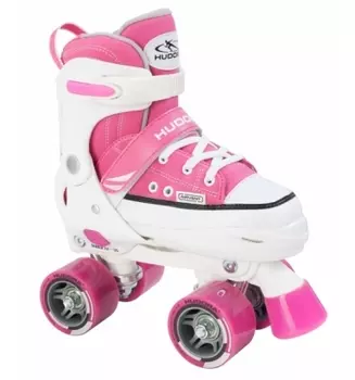 Раздвижные ролики-квады Hudora - Roller Skate, розовый, 28-31
