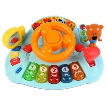 Развивающее пианино Ми-Ми-Мишки с рулем, светом, 50 песен, фраз и звуков