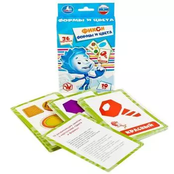 Развивающие карточки Фиксики - Формы и цвета, 36 карточек