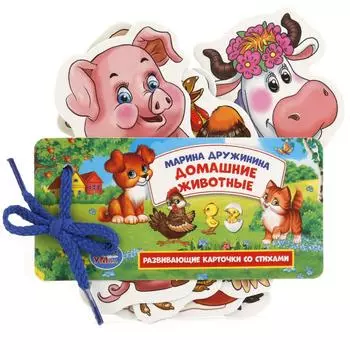 Развивающие карточки на шнурке – Домашние животные, М. Дружинина