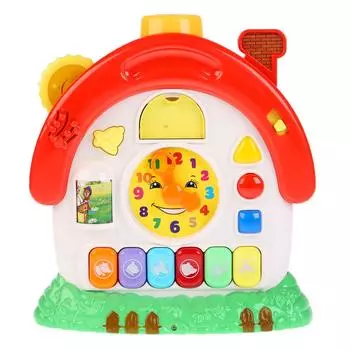 Развивающий домик со стихами М. Дружининой, учим животных/время, звуки пианино, 9 песенок