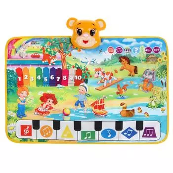 Развивающий шуршащий коврик А. Барто, 70 х 50 см, со светом