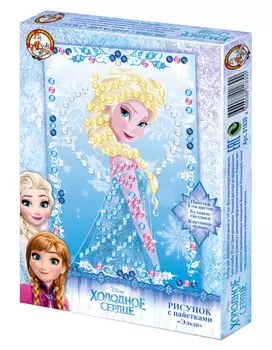 Рисунок с пайетками - Холодное сердце. Эльза