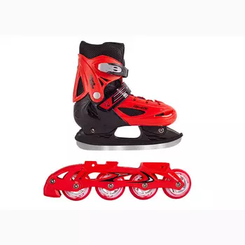 Ролики-коньки 2в1 Black Aqua AS-406, цвет красный, размер 30-33