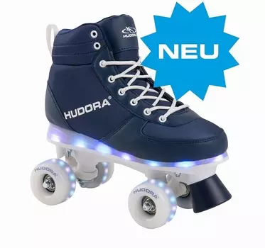 Роликовые коньки Roller Skates Advanced navy с подсветкой Led, размер 37/38