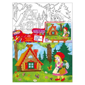 Роспись по холсту «Красная шапочка»