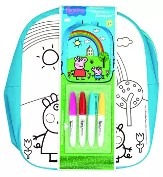 Роспись рюкзака «Пеппа и Джордж»