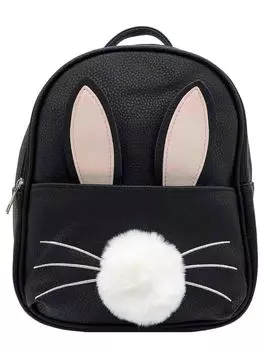 Рюкзак Зайчик с хвостиком и ушками, черный