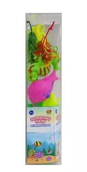 Рыбалка Большой улов с 1 удочкой, 3 фигурками морских обитателей и аксессуарами, в тубе