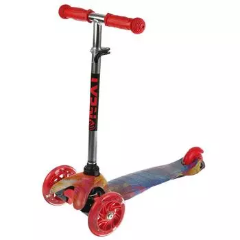 Самокат 3-х колесный, управляется наклоном, колёса Pu 120 и 76, свет, регулируемый руль