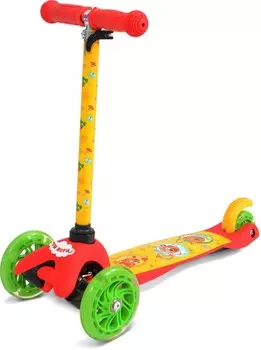 Самокат 3 колесный - Три кота, управление наклоном, светящиеся колеса