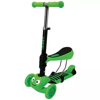 Самокат 3х колесный Next, 2 в 1, управление наклоном, зеленый